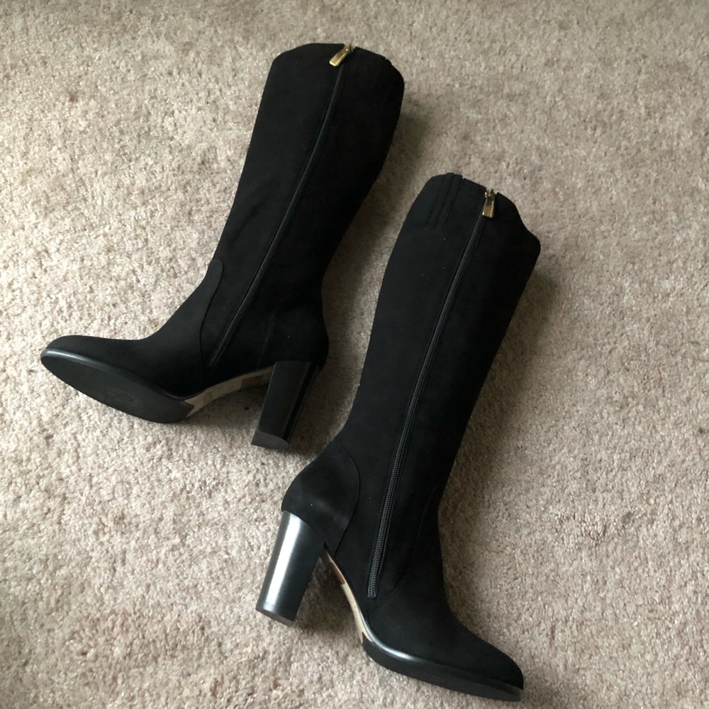 Black Suede Leather Boots Carlo Pazolini NWT